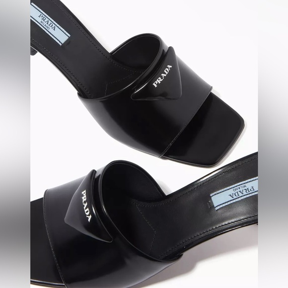 Prada Shoes - Ladies Prada heels low heel open toe mule size 37 black leather